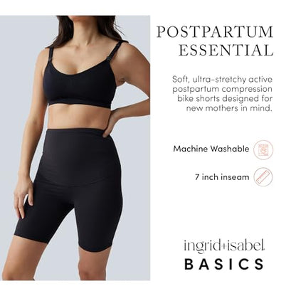 Ingrid & Isabel Basics Postpartum Active Shorts - color: Black, size: Small