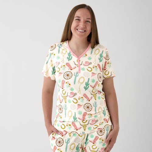 Little Sleepies Womens Pajamas, Short Sleeve, Soft Viscose from Bamboo PJs - color: Ready to Rodeo (Pink), size: Medium
