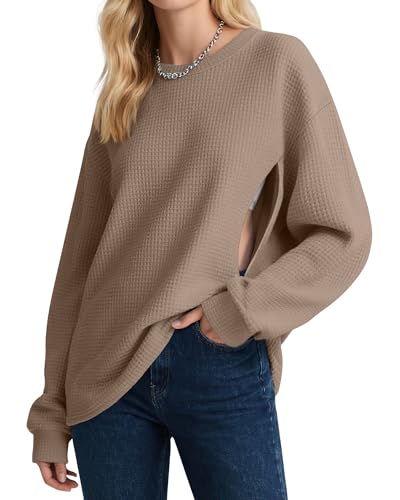 Oakgarden Women's Zipper Oversized Nursing Sweatshirts - color: Coffee, size: Small