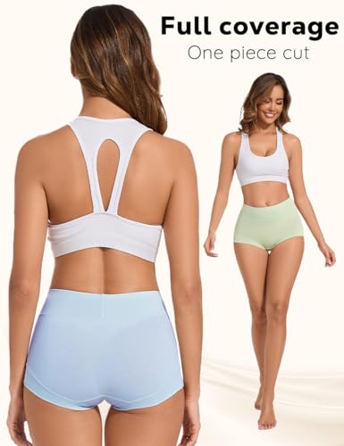 ALLBASE 5 Pack Womens Cotton High Waisted Full Coverage Underwear(Regular & Plus Size) - color: Multicolor-5pack, size: X-Large
