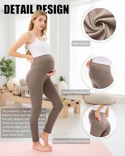 3 Pack Women's Maternity Lounge Pants - color: Black, Army Green, Brown, size: Small
