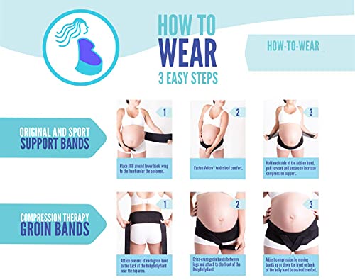 Baby Belly Band - Pregnancy & Maternity Belt With Medium Compression Groin Band - For Back, Hernia, and Pelvic Floor Pain - Medium - size: Medium