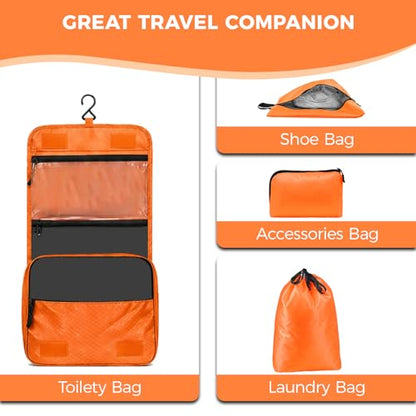 8-Piece Compression Packing Cubes for Travel Carry On, Luggage Organizers - color: Orange-8 Set