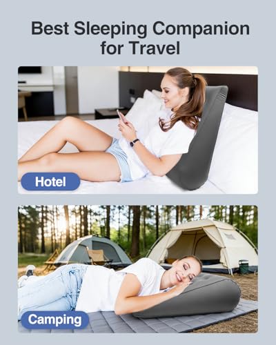 Luxtude Inflatable Wedge Pillow for Traveling, Travel Bed Wedge Pillow