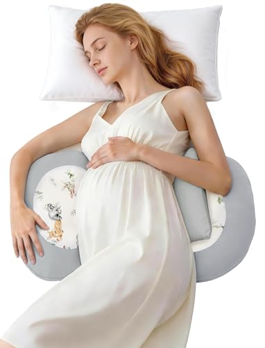 PATPAT Pregnancy Pillow, Cooling Maternity Pillow with Adjustable Wedge - color: Gray