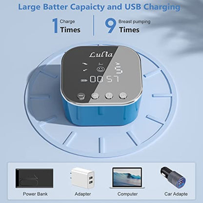 Lulia Double Electric Breast Pump, 4 Modes & 9 Levels Portable Breast Pump - color: Blue