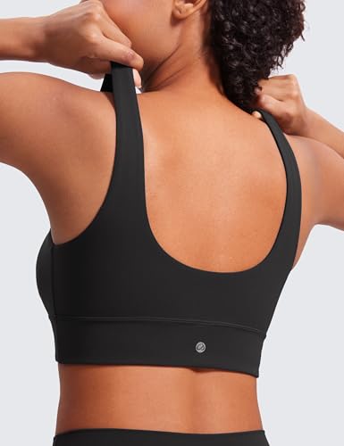 CRZ YOGA Butterluxe U Back Sports Bras - color: Black, size: Medium