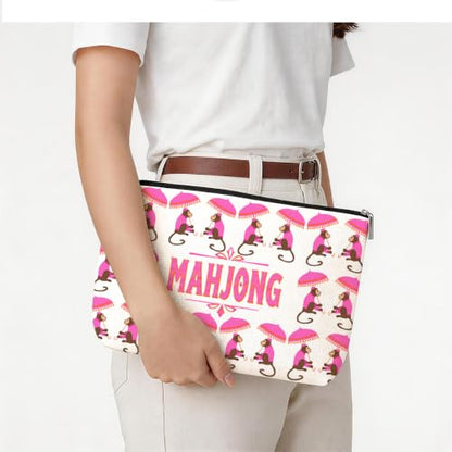 Cute Monkey Mahjong Tile Bag Makeup Bag Gift for Women (Case Only) - color: Multicolor 1809