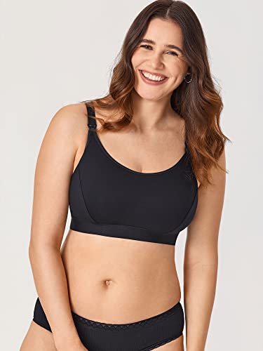 Gratlin Cotton Nursing Bra for Breastfeeding - color: Black, size: XX-Large