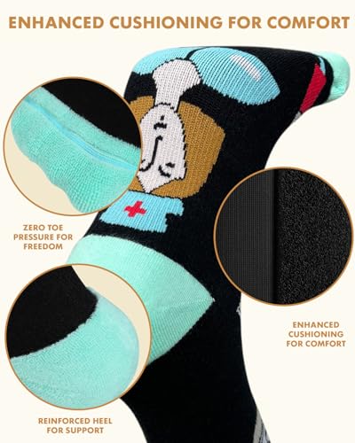 Thick Soft Cotton Compression Socks - color: Nurse Elements, size: XX-Large