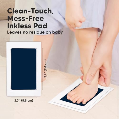 4pk Inkless Baby Hand and Footprint Kit, Mess Free Ink Pads (Navy, R) - color: Navy, size: 4-Pack, Regular 2.3" x 3.7"