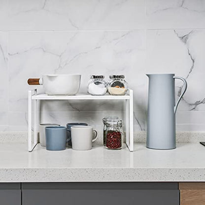 Shantton Cabinet Shelf Organizer, Pantry Shelf Rack, White 16x8.3x9.5 - color: White, size: L16" W8.3" H9.5"
