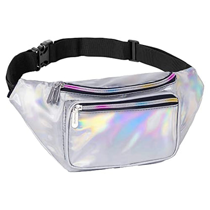 SoJourner Waterproof Holographic Fanny Pack, Silver - color: Holographic - Silver