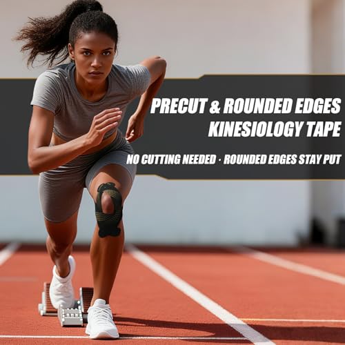 Kinesiology Tape, Precut Athletic Sports Tape 40 Strips (2 Rolls)