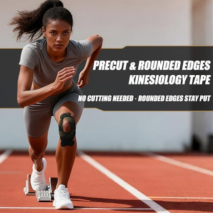 Kinesiology Tape, Precut Athletic Sports Tape 40 Strips (2 Rolls)