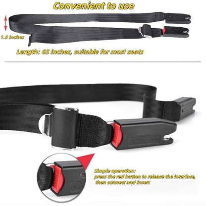 Strap Pads Compatible with 1 Pcs Universal ISOFIX Kids Seat Car Fixing Straps Covers with Latch Interface Accessory Cover Set (Black)