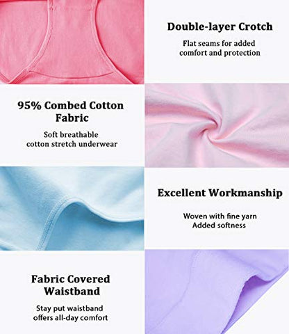 wirarpa Women's Underwear Cotton Mid Waisted Ladies Panties Full Coverage Briefs 4 Pack (Regular & Plus Size) - color: Multicolor03-4 Pack, size: Medium
