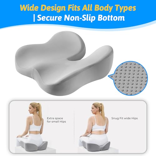 Dreamer Car Seat Cushion for Tailbone & Sciatica Pain Relief - color: Light Gray