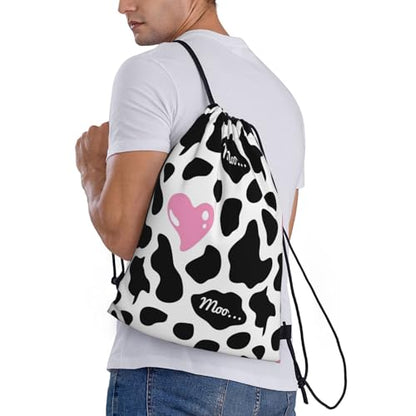 Gianlaima Drawstring Backpack Gym draw string bag For Men Women - color: Black4