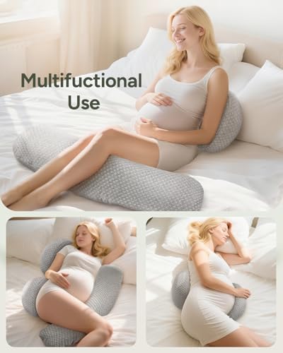 Pregnancy Wedge Pillow for Sleeping, Adjustable Soft Pregnancy Body Pillow - size: Long