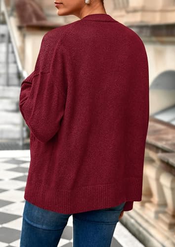 PRETTYGARDEN Women's Winter Oversized Cardigan Sweaters - color: Burgundy, size: XX-Large