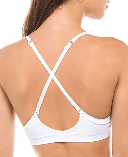 Anemone Basic V-Neck Seamless Bralette - color: 1pc: White