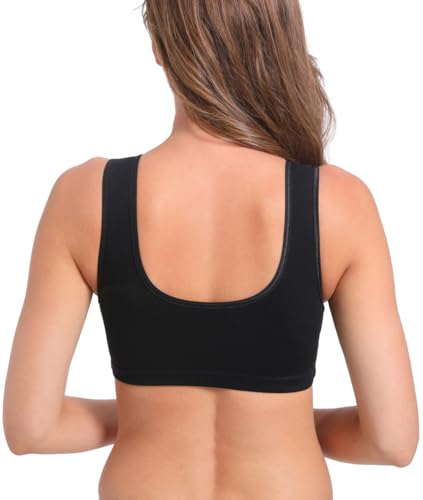 SUIEK 4 Pack Nursing Sleep Bra Maternity Bralette Cotton Breastfeeding Bras - color: 4 Black-4pcs, size: Medium