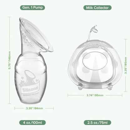 haakaa Manual Breast Pump 4oz/100ml & Ladybug Milk Collector 2.5oz/75ml Set - size: 2 Piece Set