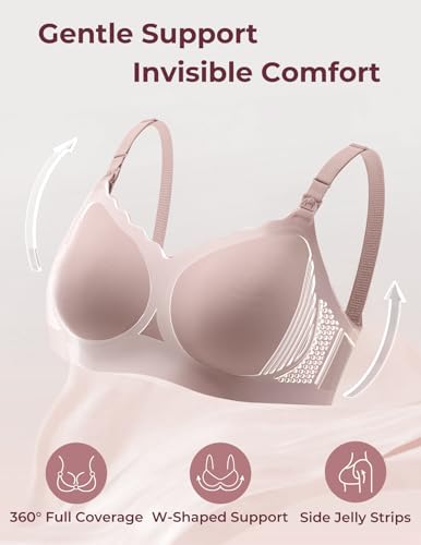 Momcozy 4-in-1 Hands-Free Pumping Bra, Cooling Fabric & Jelly-Strip Support - color: Brown, size: 3X-Large
