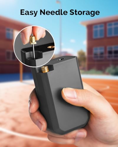 HYVOHEX Mini Electric Ball Pump with Needle for Sports Balls - color: Black