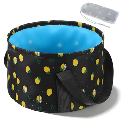 Foldable Bucket for Soaking Feet, Portable Foot Bath Tub Spa Basin - color: Black