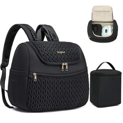Qualyphant Breast Pump Bag for Spectra S1/S2 & Medela with Insulated Cooler - color: Black
