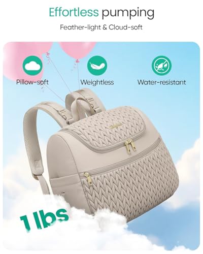 Qualyphant Breast Pump Bag for Spectra S1/S2 & Medela with Insulated Cooler - color: Light Khaki