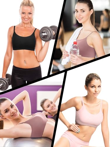 Blulu 3/6/12 Pack Camisole Bra Wireless Bralette - color: Playful Color, size: X-Large