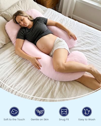 TotAha Soft Pregnancy Pillow Cover Compatible with Momcozy Body Pillow - color: Pink Dots