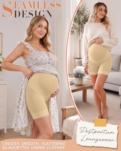 3 Pack Maternity Shapewear Shorts - color: Nude, Nude, Nude, size: Small