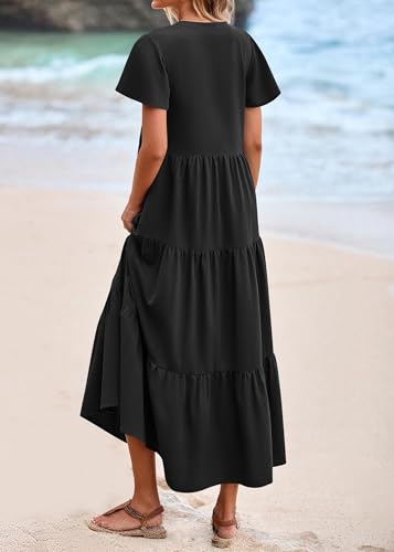 KIRUNDO Summer Maxi Dresses for Women 2026 - color: Black, size: Small