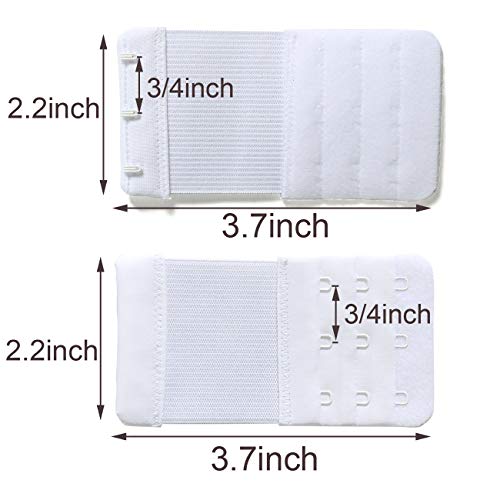 SAMGU Women's Bra Extenders 2 Hook/3 Hook/4 Hook/5 Hook/6 Hook Soft Stretchy - color: 2 Hook 1/2 Inch & 3 Hook 3/4 Inch
