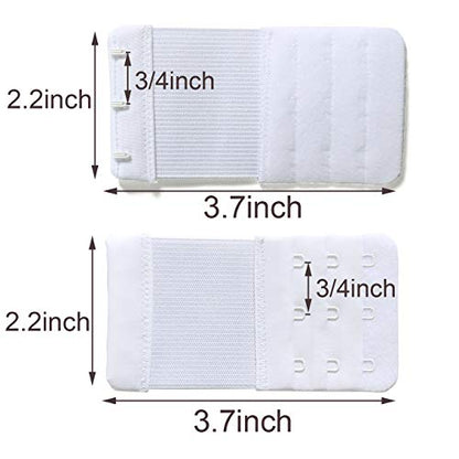 SAMGU Women's Bra Extenders 2 Hook/3 Hook/4 Hook/5 Hook/6 Hook Soft Stretchy - color: 2 Hook 1/2 Inch & 3 Hook 3/4 Inch