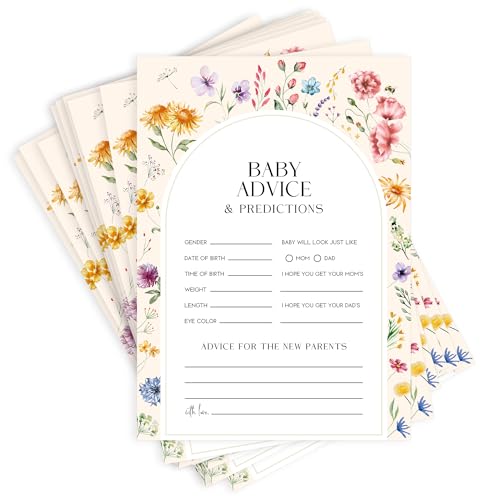 JOETMAE 5×7” Baby Predictions and Advice Baby Shower Games Cards