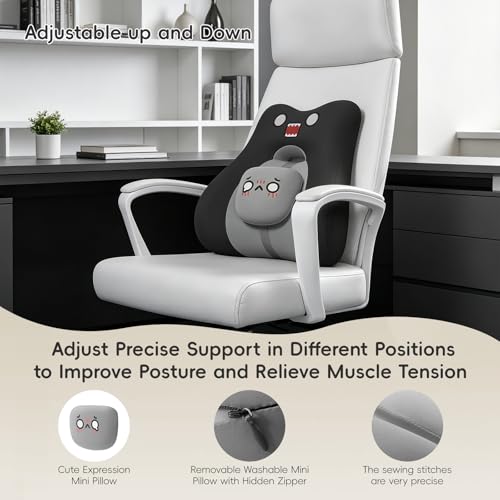 BEBAS Ergonomic Memoery Foam Lumbar Support Pillow for Car & Office, Black - color: Black
