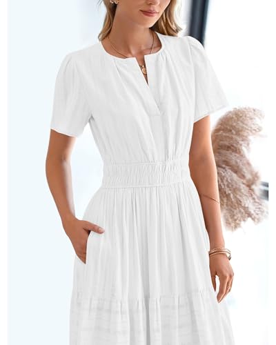 BTFBM Womens Summer 2026 Casual Maxi Dresses - color: White, size: Large
