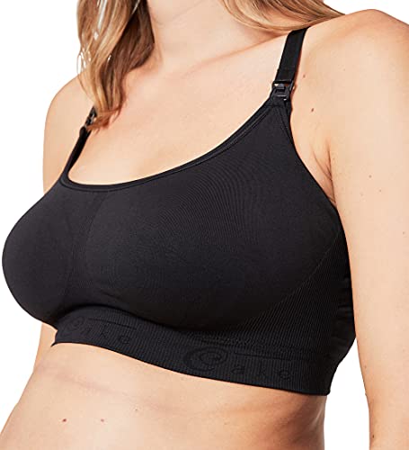 Cake Maternity Cotton Candy Wirefree Nursing Bra for Breastfeeding, Seamless Maternity Sleep Bra - color: Black, size: Medium