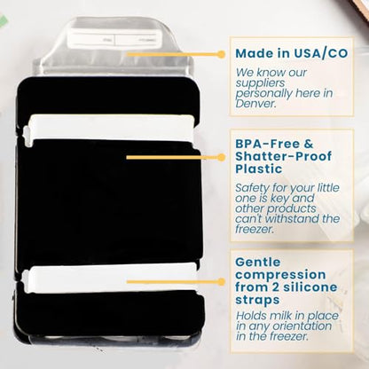 Freeze It Flat Breastmilk Freezer Organizer (Black, Single 1pk) - color: Black, size: Single 1-pk