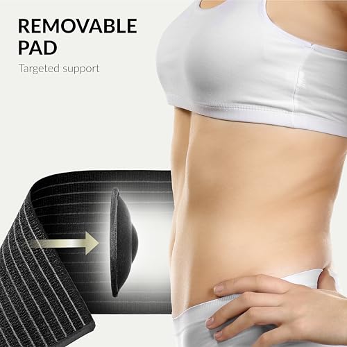 BraceUP Soft-Fabric Umbilical Hernia Belt with Compression Pad, S/M - size: S/M