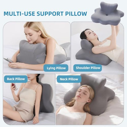 Memory Foam Support Wedge Pillow for Sleeping Reading Lying - color: Grey