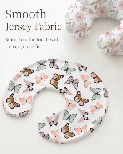 Nursing Pillow Covers 2 Pack, Stretchy Breastfeeding Pillow Covers for Baby - color: Butterfly Dance