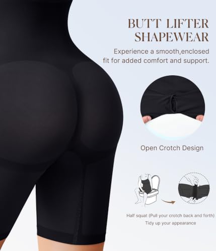 BRABIC Bodysuits for Women Seamless Shapewear Tummy Control Body Shaper - color: Black, size: Medium