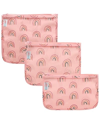 ALVA 3pcs Mess-Proof Travel Pouches,TSA Approved Toiletry Bag,Makeup Bag - color: Hand-painted rainbow