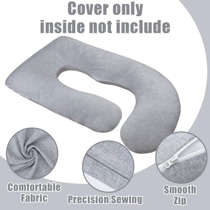 TANOFAR Pregnancy Pillow Cover for U Shaped Body Pillow, Grey - color: Grey